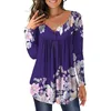 Chemisiers pour femmes Chemises 3xl Plus Size Floral Imprimé Tunique Chemises Mode Col Rond Femmes Blouses Bouton Casual Printemps Chemise Femme Vêtements Top Mujer 230209