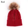 Feijos 1pc Candy Candy Cores Mãe ou Baby Tricote Mantenha Hat Warn Women Winter Family Combating Roupfits Hats30 Feanie/Skull Caps