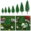 Figurine decorative Accessori per paesaggi Scala Materiali Decorazione per ferrovia Scenario verde Modello di scena Albero di cedro artificiale in miniatura