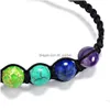 Bracciale da arcobaleno 7 Chakra Bracciale Chakra di pietra naturale all'ingrosso con perline per preghiera reiki nced tallone sz3b03 dhtxn