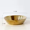 Plates European-style Gold-plated Golden Ellipse Oval Round Ceramic Plate Style Western Bright Snack Fruit Bowl Fashion Tableware