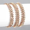 Link Chain Simple 585 Rose Gold kleur armband voor vrouwen mannen glad gesneden kralen ketting bangle bangle sieraden dropshipping 7.5 inch cb28 g230208