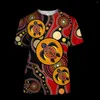 Heren t shirts 3d turtle t-shirt aboriginal inheemse hagedissen en de zon teen zomer unisex voor mannen korte mouw casual o-neck tops