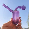 Oil Burner Bubbler Smoking Glass Pipes Water Bong Dab Rig Pipe Thick Glass Big Ball Tobacco Bowl Red Blue Green Purple Glassware Cute Hookah Shisha Set Bongs