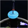 Charms Natural Blue Chalcedony Safety Buckle Agate Paar paar ketting heren en dames jade hangercharms drop levering 20 dhg9h