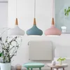 Lights Nordic Color LED Pendant Light Restaurant Kitchen Tak ljuskrona matbord hängande lampa retro lampskärmsdekor belysning 0209