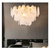 Pendant Lamps French Crystal Chandeliers Lighting Living Room White Texture Villa Modern Light Luxury Dining Decorative Lights Drop Dhli2