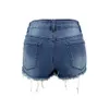 Jeans women's denim shorts fringed ripped hot pants high waist bag hip tight sexy pants 225