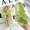 Slippers 2023 Summer Thick Bow Tie Women Indoor Home Sandals Couples Bathroom Slides Non-slip Soft House Femme