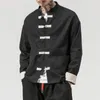 Мужские куртки MRGB Мужская хлопчатобумажная куртка сплошное цвет китайский стиль повседневной мужской стой