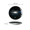 Plates 1pc/Starry Sky Series Ceramic Dinner Plate Afternoon Tea Outdoor Party Pasta Steak Family Restaurant Supplies