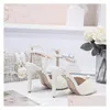 Wedding Shoes Fashion Luxury Pearls Designer White Women 4 In High Heels Bridal Size 410 Party Prom Drop Delivery Events Accessories Dhvsf