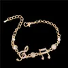 Chaîne à maillons MISANANRYNE bijoux de luxe cadeaux couleur or Notes de musique Bracelet cristal Zircon bracelet à breloques pour femmes bijoux G230208