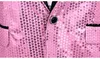Mens Suits Blazers Pink Sequin One Button Dress Brand Nightclub Prom Men Suit Jacket Wedding Stage Singer Costure Bowtie Inkludera 230209