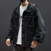 Męskie kurtki dżinsowe dla mężczyzn wiosna jesienna zamek błyskawiczny solidny kolor dżinsowy płaszcz Długie rękaw Casual Streetwear Jean Jackets 230209