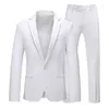 Blazers Costumes pour hommes Veste de costume pour hommes avec pantalon Couleurs bonbon Coupe ajustée Travail d'affaires formel Scène de mariage Tuxedo Groomsman Blanc Rose Rouge