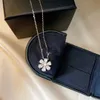Collier pendentif de luxe S925 en argent Sterling trèfles à six feuilles Zircon charme chaîne courte tour de cou pour les femmes bijoux de mariage cadeau de fête des mariées