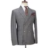 Męskie garnitury Blazers Cenne des Graoom Plaid podwójny piersi kostium Homme Men Slim Fit Fit Six Button 2 strój z Turcji 188 230209