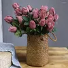 Decorative Flowers 1pc Rose Artificial Silk Bouquet With Leaves Wedding Party Decoration Fake Home El Display