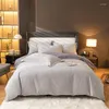 Conjuntos de roupas de cama de quadro único de luxo simples 4pcs com travesseiro espessado de tampa de edredão macia de plata