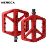 Pedales de bicicleta Pedal de bicicleta MEROCA Pedal de rodamiento ancho de nylon ultraligero Pedales de plataforma plana AM DH XC Dead Flying Mountain Road Bike Pedal 0208