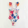 Projektantka mody kobiety top strojów kąpielowych mini brazylijski strój kąpielowy bikini set stringi plażowe impreza seksowna falbala kąpiel młodzieżowa dziewczyna 2662601