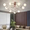 Plafonniers lampes nordiques moderne minimaliste maison personnalité créative boule de verre haricot magique chambre salon lampe LB40214