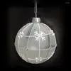 Decorazione per feste 16 pezzi/confezione Diametro 8 cm Dipinto a mano Globo di vetro Superficie Ornamenti in polvere bianca Albero di Natale da appendere decorativo