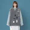 Kamizelki męskie koreańskie kamizelki luksusowe luksusowe rękawowe sweter w dekolcie menu wiosenny styl preppy styl vintage odzież 2023 Moda moda zwykła dzianina Kobiety