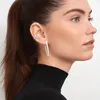 Boucles d'oreilles à Clip en métal pour femmes, simples et élégantes, multicouches européennes et américaines, diamant en forme de C