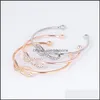 Bangle 8 Crystal Armband Charm Charm Infinity Love Siver Plated Female Armets Bangles Drop Delivery Jewelry Dhbgy