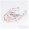 Bangle 8 Crystal Bracelet Shape Charm Infinity Love Siver Plated Female Bracelets Bangles Drop Delivery Jewelry Dhbgy