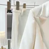 Pantaloni da donna a due pezzi Blazer Pantalone Bianco Piume reali Manica a bottone singolo Party Office Business Wear Suit Giacca con risvolto Set 230209
