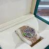 Orijinal Box Luxury Watches ile 41mm 18K Altın Koyu Rhodyum Endeksi Dial Çift Takvim Otomatik Moda Marka Erkekler Saat Holwatch 2023