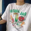 Camiseta feminina Hip Hop Vegetable Band Prind Women Tirm camise