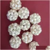 Charms Wholesale Handmade Freshwater 34 Mm Pearls Ball Pendant For Jewelry Diy White/Purple/Pink Drop Delivery 202 Dhfwo