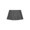 Women's Shorts COS LRIS Autumn And Winter Women's Clothing American College Style High Waist Short Wide Pleated Skirt 3067/556