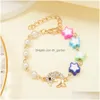 Beaded Selling New Soft y Imitation Bohemian Pearl Armband Strands Lovely Flower Futterfly Trendry Summer Girl Jewelry Drop Dhuex