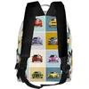 Rugzak klassieke eenvoudige vrouwen heren canvas backpacks schooltas voor tienersmeisjes boycartoon auto's laptop terug pack reizen