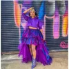 Skirts Gradient Purple High Low Skirt Tulle Elastic Waist Tiered Puffy Ball Gown Halloween Streetwear Party For Women