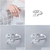 Solitaire Ring Japanese And Korean Simple Temperament Leaves Fashionable Opening Adjustable Leaf Rings Drop Delivery 202 Dhxvn