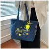 Evening Bags Denim Shopper Tote for Women Men Summer Large Shoulder Messenger Blue Soft Canvas Crossbody Korean Eco Handbag 2023 230208