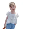 Clothing Sets Children Girls Jeans Sets Korean Style Outfit Summer Lace Top Jeans 2pcs Suits Fashion Teenagers Girls Clothes Kids Clothing W230210