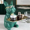 Decorative Objects Figurines Resin Cool Bulldog Statue Coin Bank Figurine Home Decoration Modern Art Storage Statue Table Living Room Decor Accessories 230210