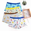 Underpants 4pcs 어린이 및 청소년 복서 남성 만화 인쇄 통기성 편안한 속옷 탄성 반바지