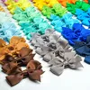 58 color 240pc/lot 2inch Baby Girls Grosgrain Ribbon Bows Hair Clip Kids Ribbon Hair Bow Hairpins Magic Tape Hair Clips Barrette