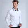 Herrpolos casual bomullspolo skjorta män vårfjäder solid ärm skjortor camisa maskulino stor storlek 4xl 5xl