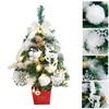 クリスマスデコレーションデスクトップミニ人工ツリーセットLEDライト45cm装飾2023雪の群れの斬新な家の装飾クリスマス