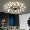 Luci Lampadario a soffitto a LED in vetro alla moda nordico Oro nero per soggiorno Camera da letto Lampada a sospensione a soppalco Decorazioni per la casa Apparecchi di illuminazione 0209