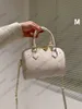 M46397 M58953 SPEEDYS BANDOULIERE 20 16 Bag 23SS Nano Womens Pink and White Crossbody Pillow Designers Luxurys Handbag Canvas Leather Shoulder Chains Bag Totes